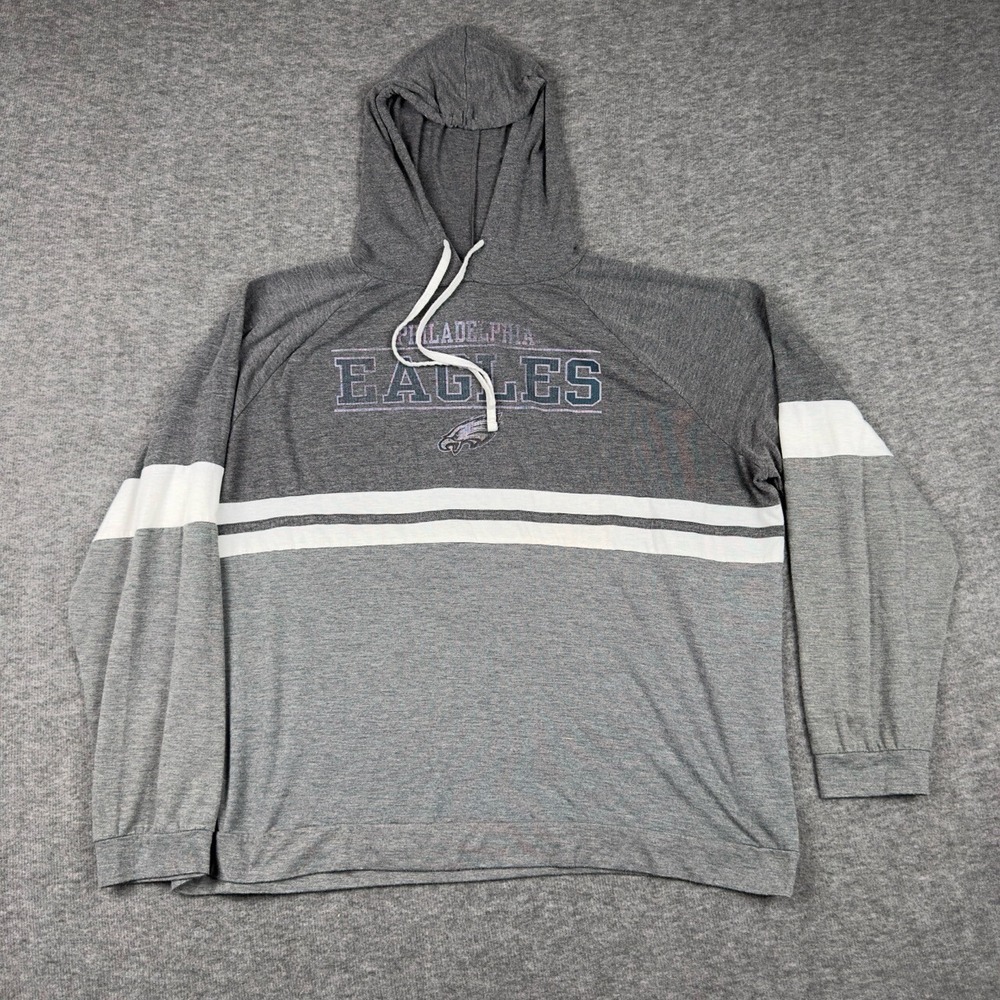 NFL Hoodie Womens XXL Gray Philadelphia Eagles Sleepwear Colorblock Long Sleeve